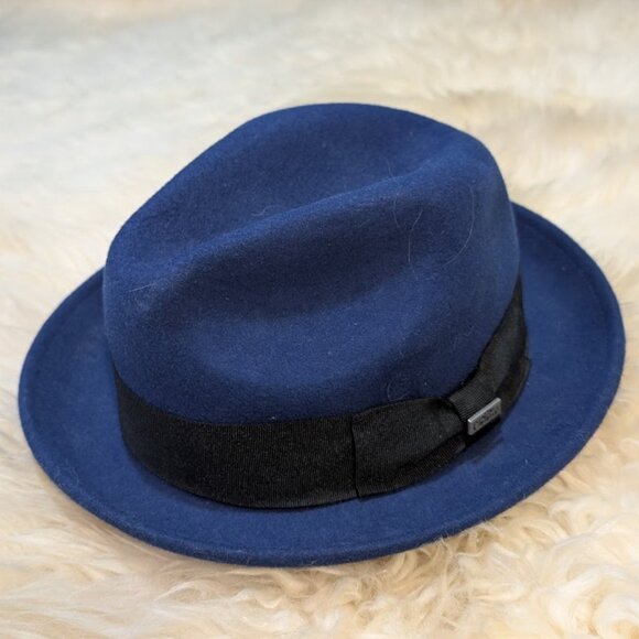 Conner Hand Made Hats Blue Wool Fedora Size Large - Picture 1 of 7
